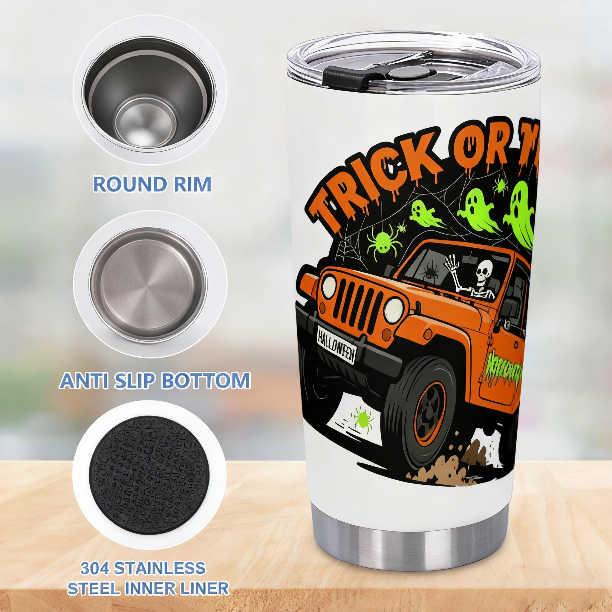 Halloween Travel Mug with Lid