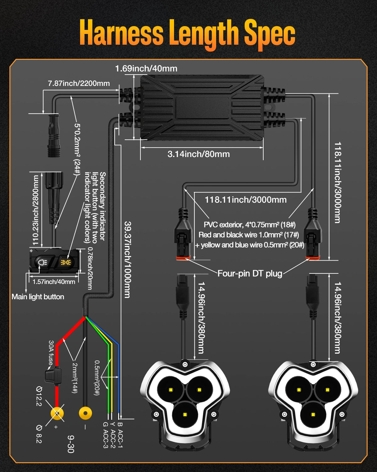 Halo Series Off-road LED Pod Lights Kit for Ford Bronco - NOVSIGHT