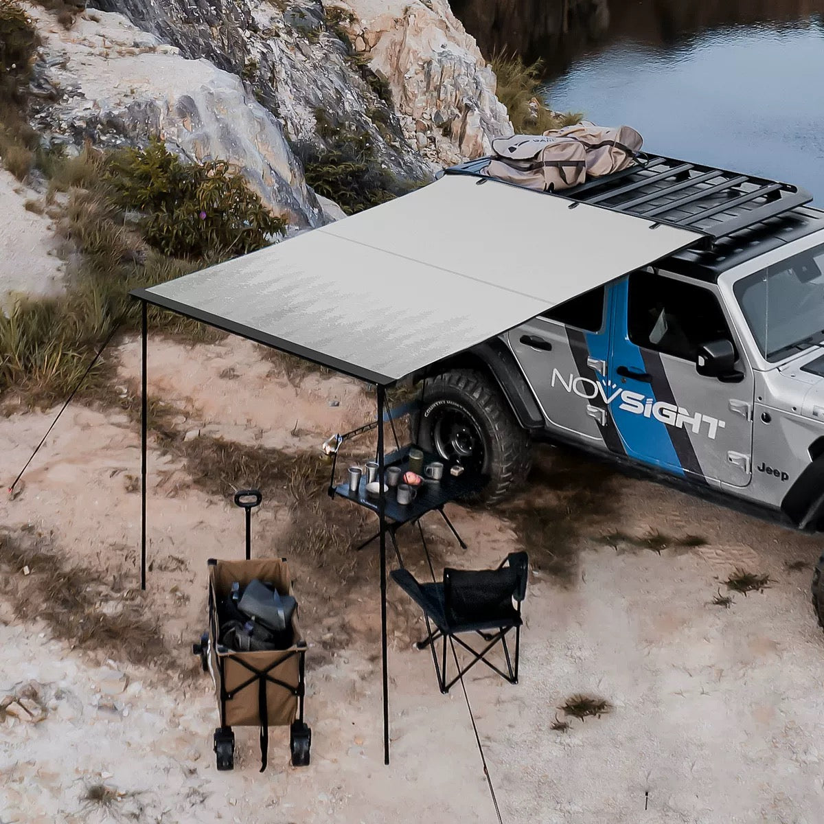 Novsight Car Side Awning Tent Anti UV for Outdoor Camping Overland Shelter for JEEP SUV Van Camper Trailer - NOVSIGHT