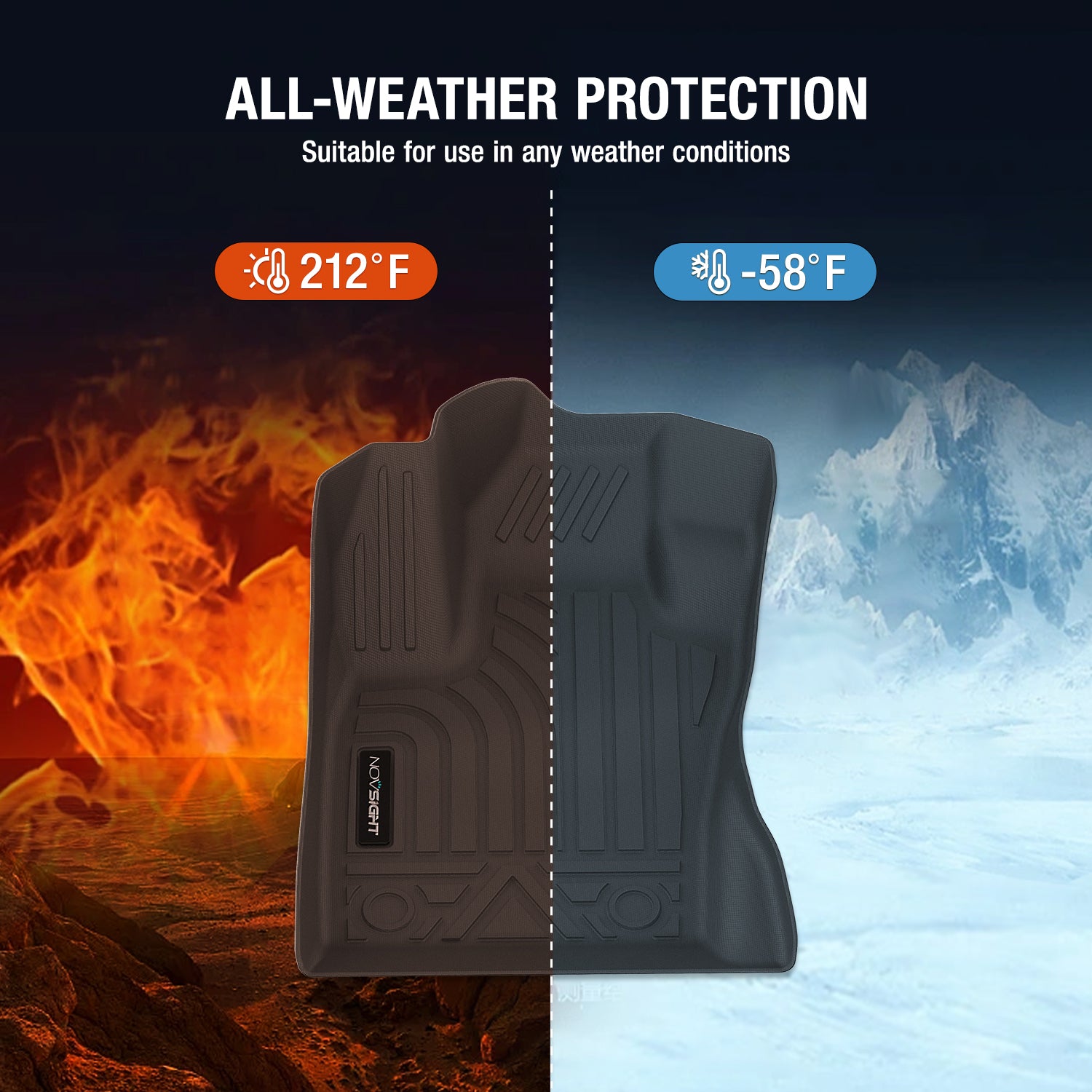 Jeep Grand Cherokee 2011-2021 (Non-L or WK) Floor Mats Custom Fit Car TPE Liners 1st & 2nd Row Full Set - NOVSIGHT