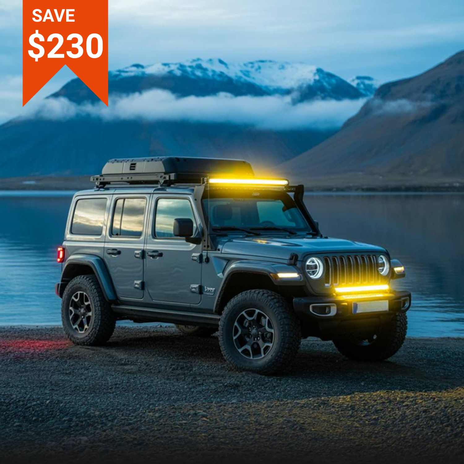 Christmas Flash Sale - Rock Series 52-inch LED Pod Light Bar White and Amber Light - USA Members Only