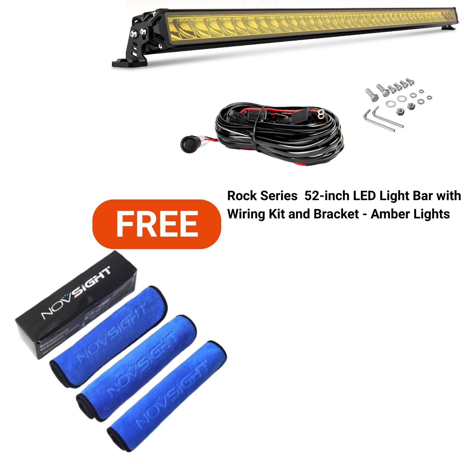 Christmas Flash Sale - Rock Series 52-inch LED Pod Light Bar White and Amber Light - USA Members Only