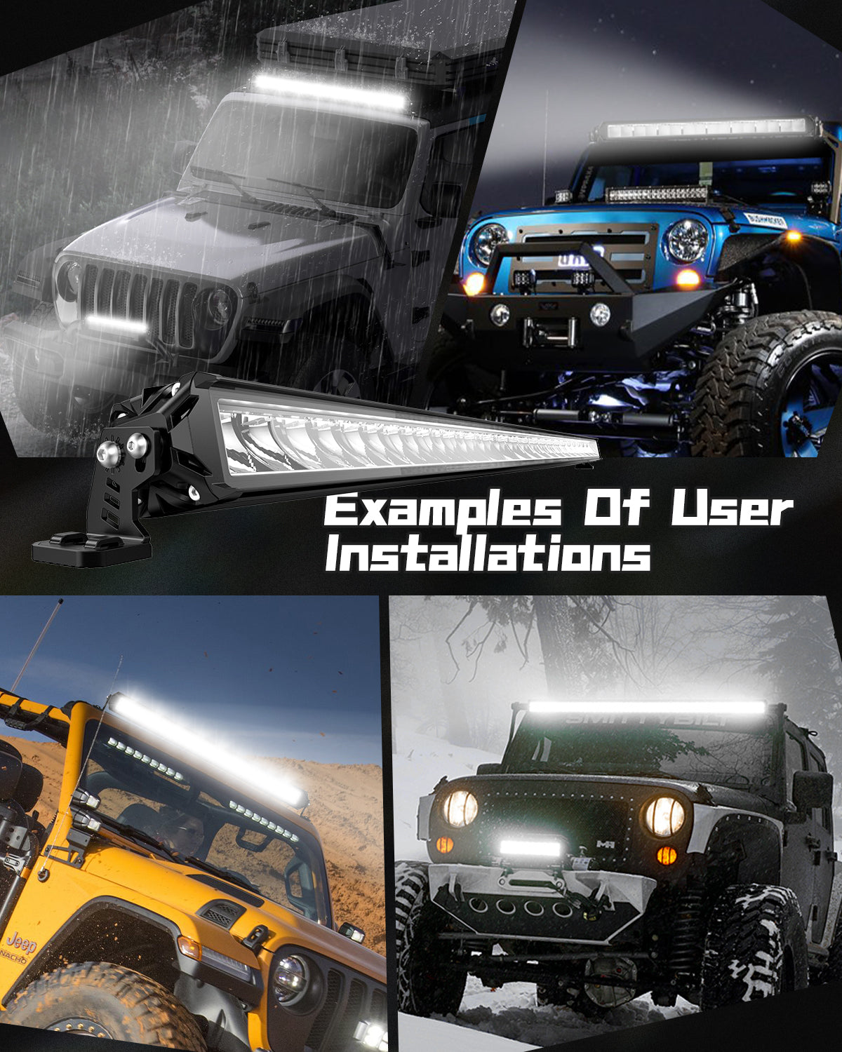 Barra de luz LED de Off Road serie Rock haz de conducción de alta potencia de una sola fila de 50 pulgadas