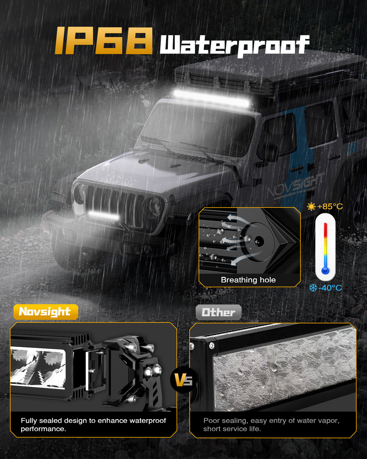 Barra de luz LED de Off Road serie Rock haz de conducción de alta potencia de una sola fila de 50 pulgadas