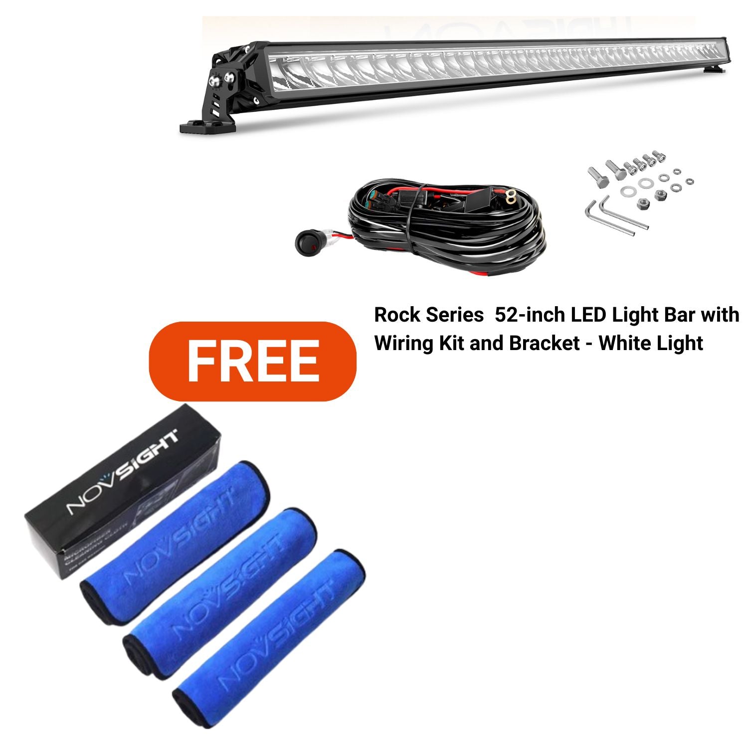 Christmas Flash Sale - Rock Series 52-inch LED Pod Light Bar White and Amber Light - USA Members Only