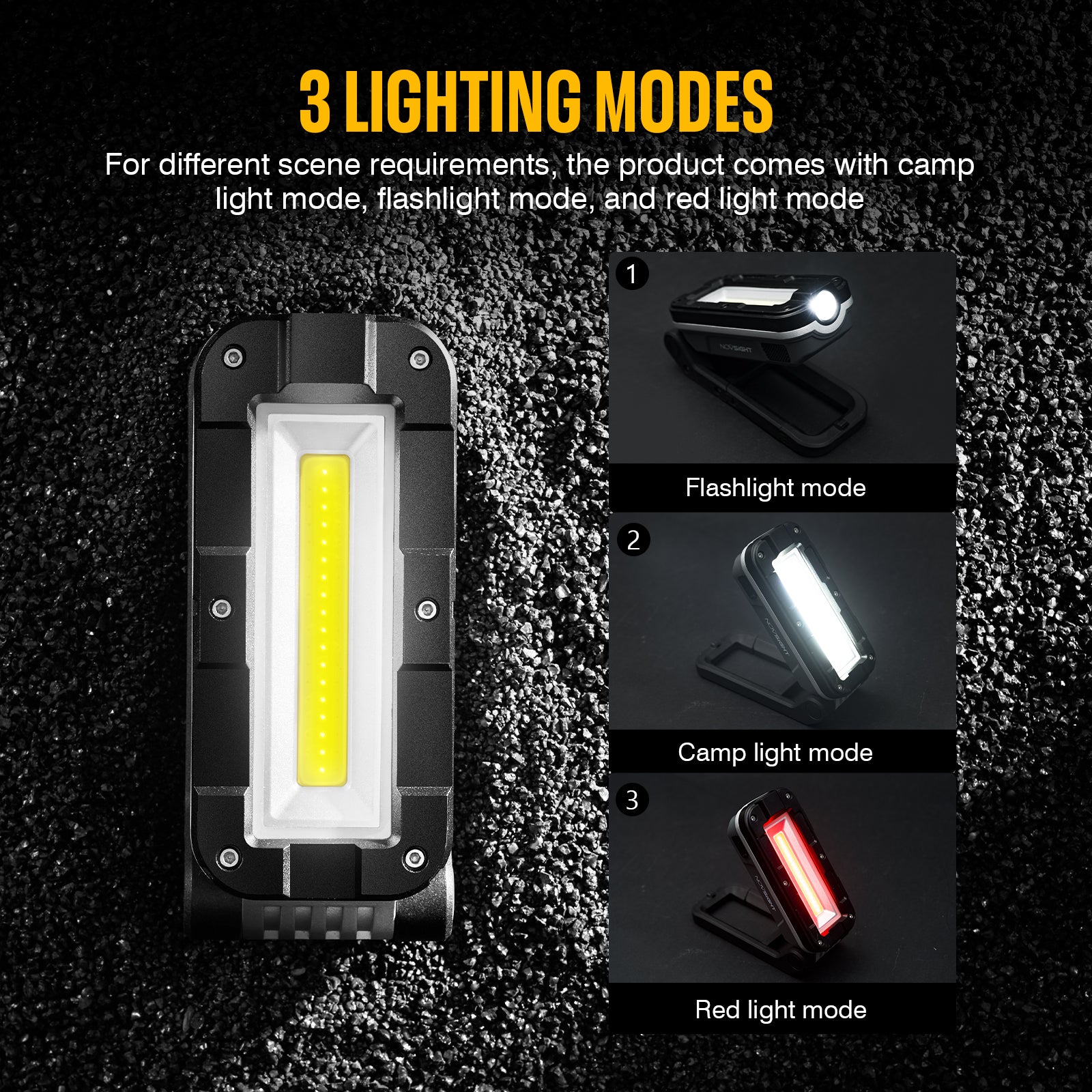 Foldable LED Rechargeable Magnetic Work Light Kit for Outdoor Camping