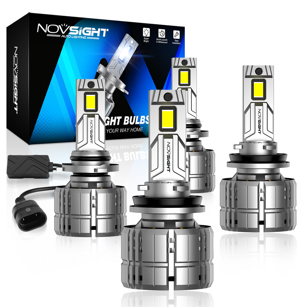 2011-2020 Honda Odyssey Custom-Fit LED Bulbs H11 9005 Halogen Replacement 4 Bulbs - NOVSIGHT