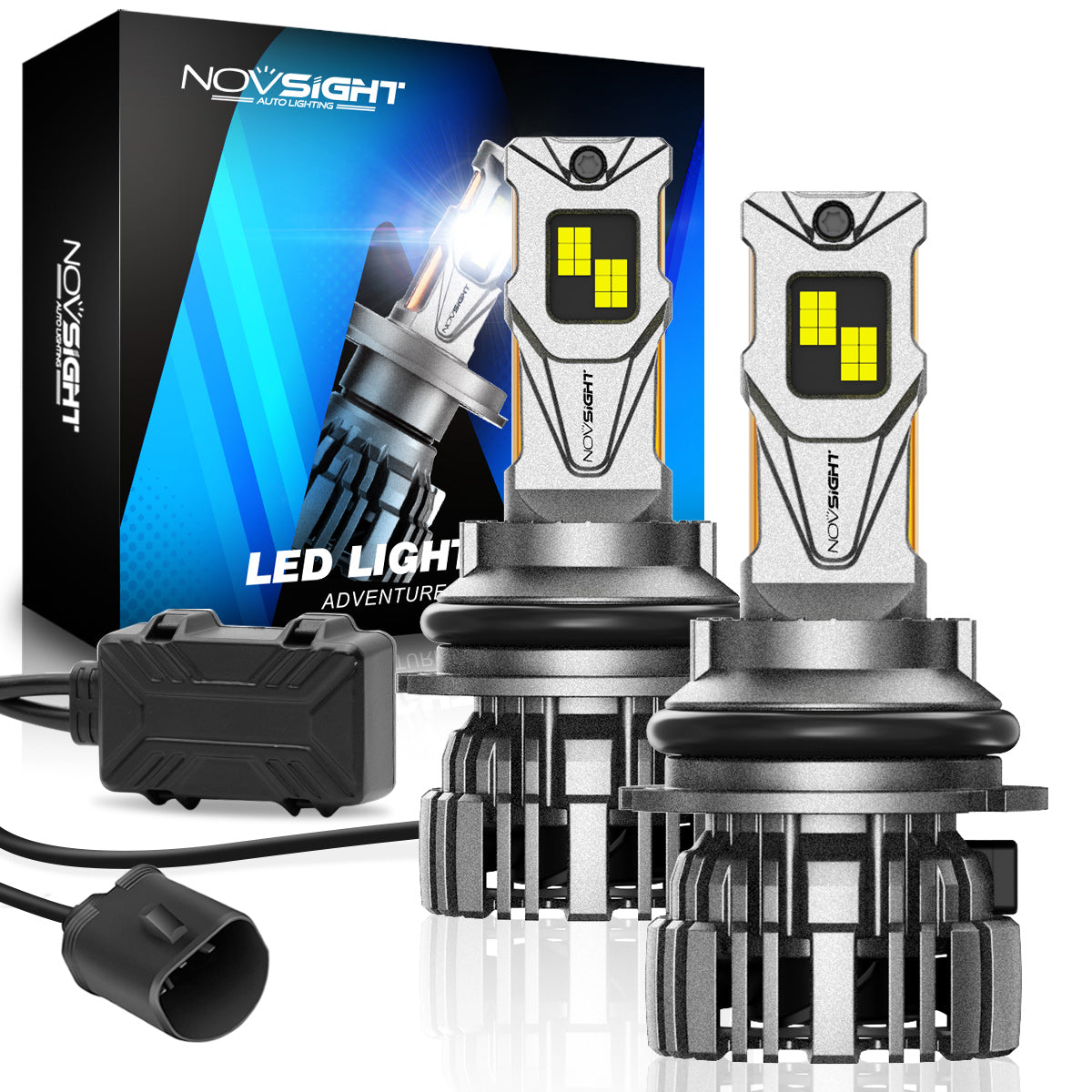 N67 Pro Series | 9007 HB5 LED Bulbs Intelligent Cooling System 140W 30000LM 6500K | 2 Bulbs - NOVSIGHT