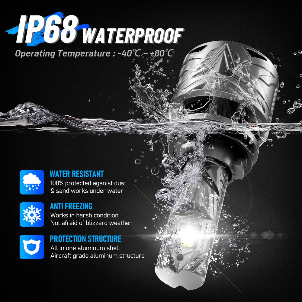N70 Series | H11 H9 H8 LED Bulbs Super Bright Headlights 240W 50000LM 6500K White | 2 Bulbs