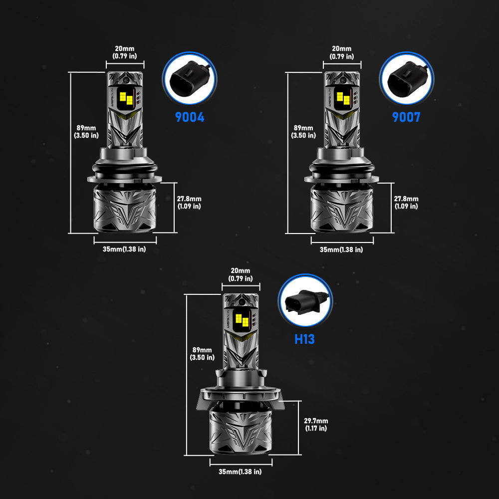 N70 Series | H4 H7 H11 H13 9004 9005 9006 9007 9012 LED Bulbs Super Bright Headlights 240W 50000LM 6500K White | 2 Bulbs - NOVSIGHT