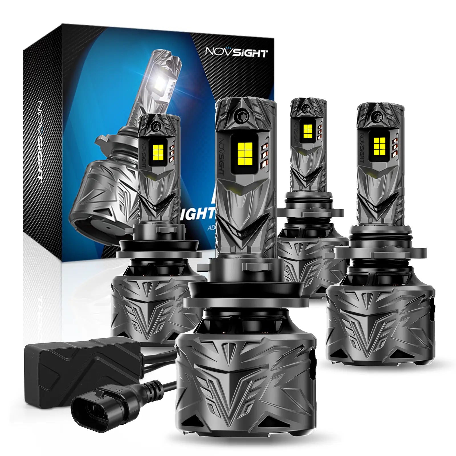 N70 Series | 9005 H11 Combo LED Bulbs Super Bright Headlights 240W 50000LM 6500K White | 4 Bulbs Headlight | Novsight