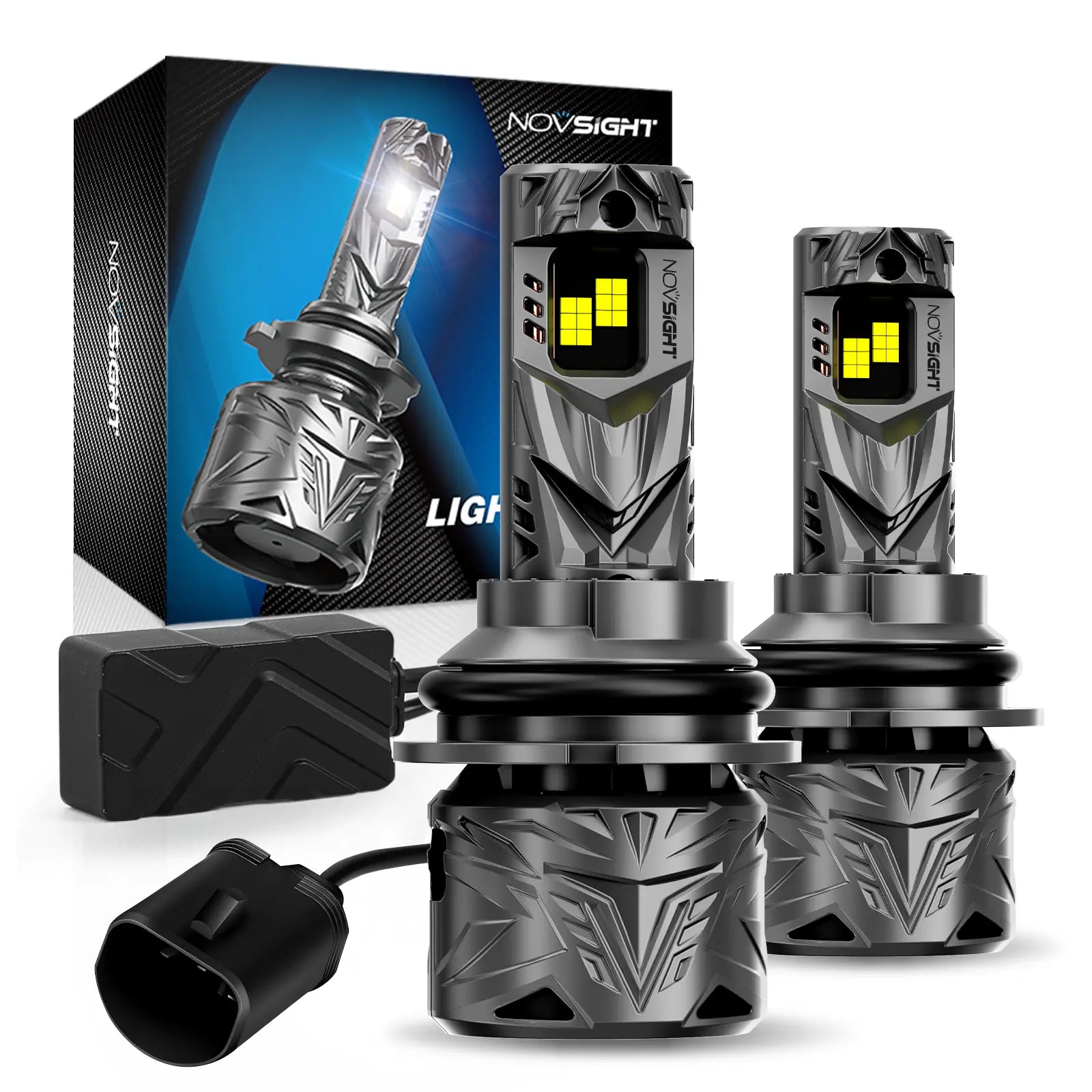 N70 Series | 9004 HB1 LED Bulbs Super Bright Headlights 240W 50000LM 6500K White | 2 Bulbs Headlight | Novsight