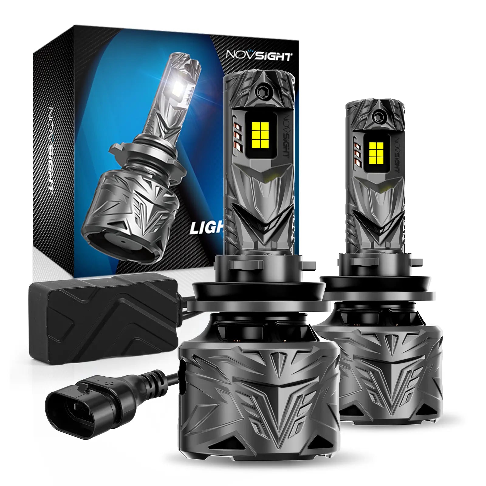 N70 Series | H11 H9 H8 LED Bulbs Super Bright Headlights 240W 50000LM 6500K White | 2 Bulbs Headlight | Novsight