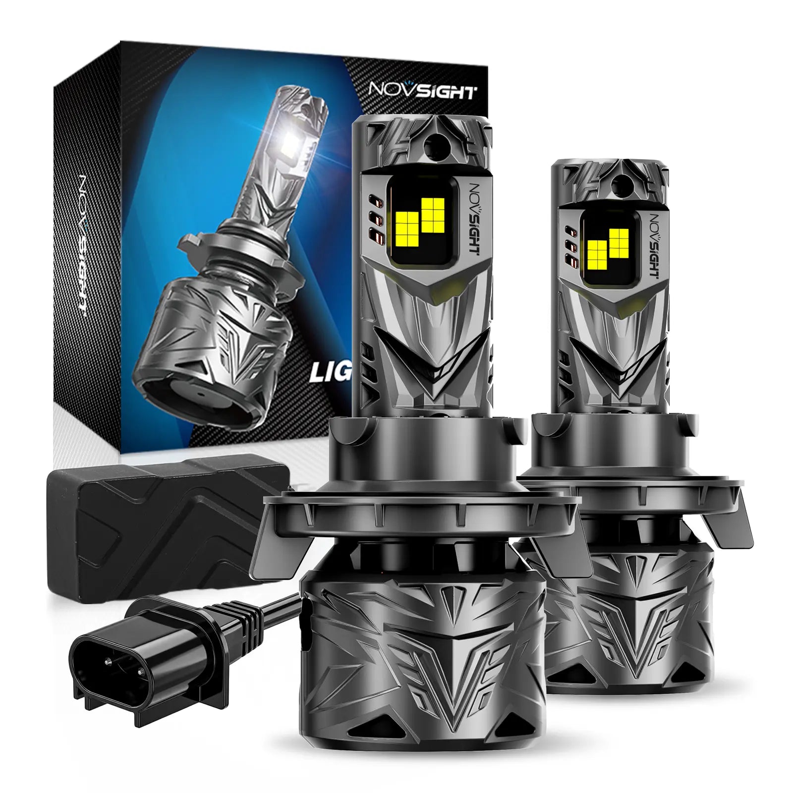 N70 Series | H13 9008 LED Bulbs Super Bright Headlights 240W 50000LM 6500K White | 2 Bulbs Headlight | Novsight