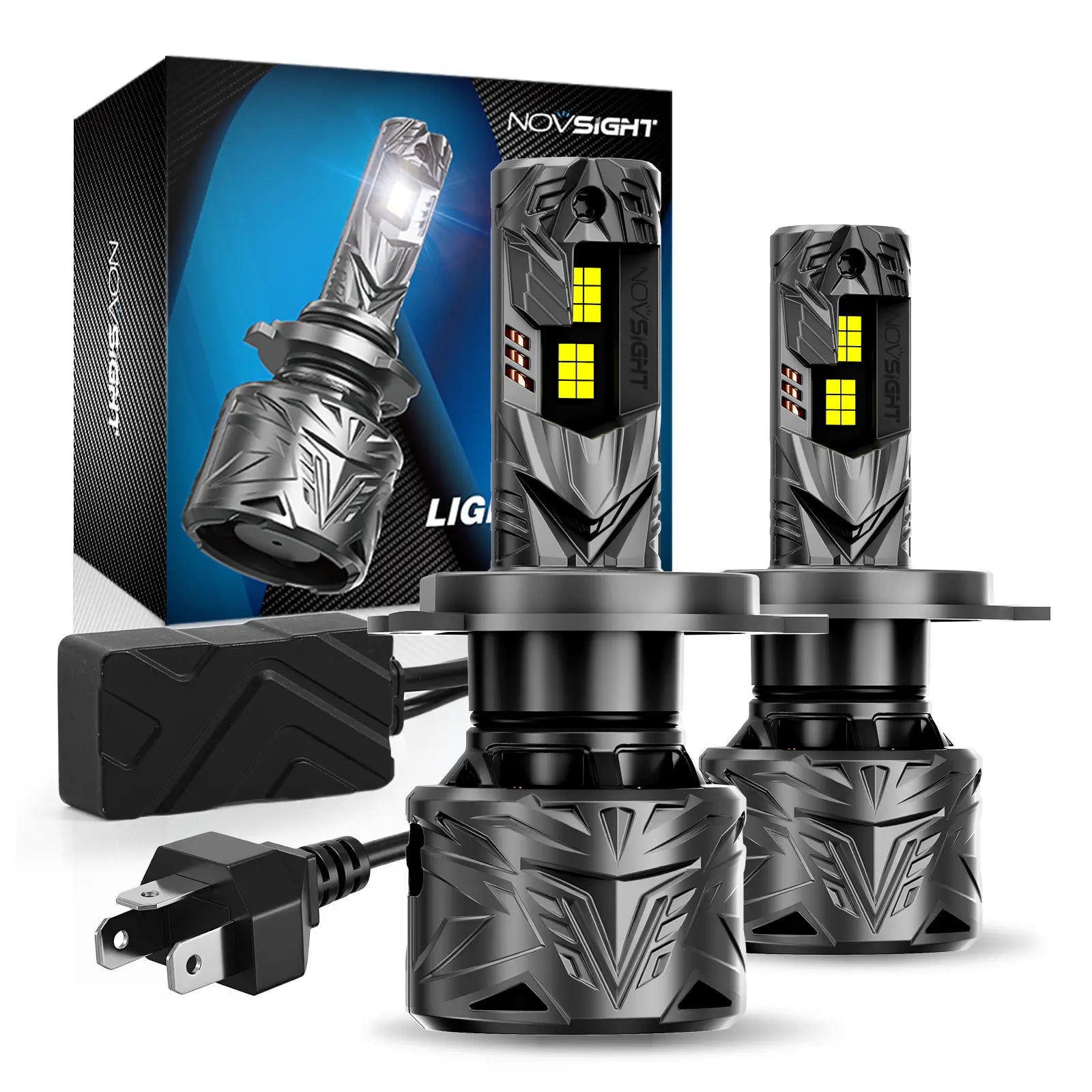 N70 Series | H4 9003 HB2 LED Bulbs Super Bright Headlights 240W 50000LM 6500K White | 2 Bulbs Headlight | Novsight