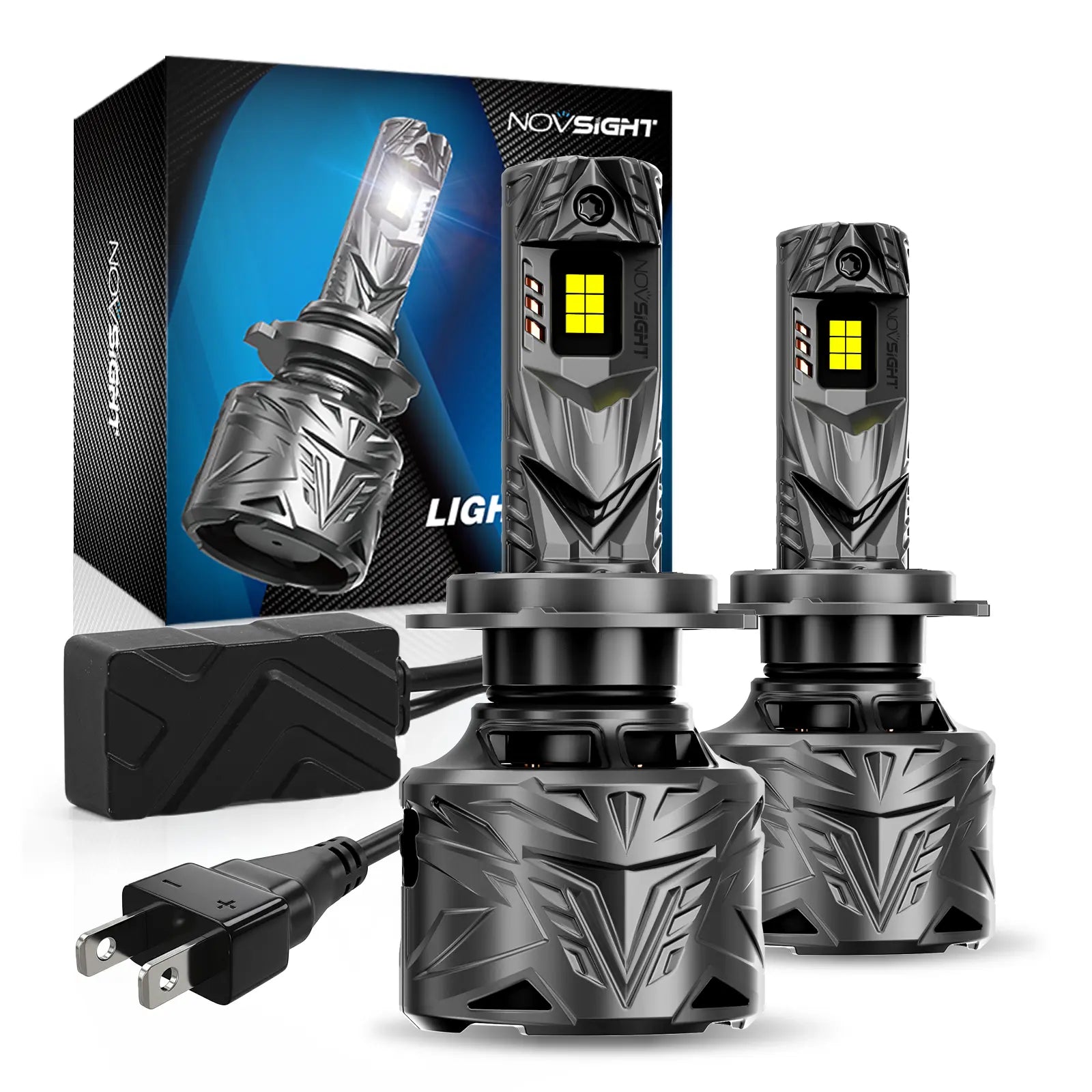 N70 Series | H7 LED Bulbs Super Bright Headlights 240W 50000LM 6500K White | 2 Bulbs Headlight | Novsight
