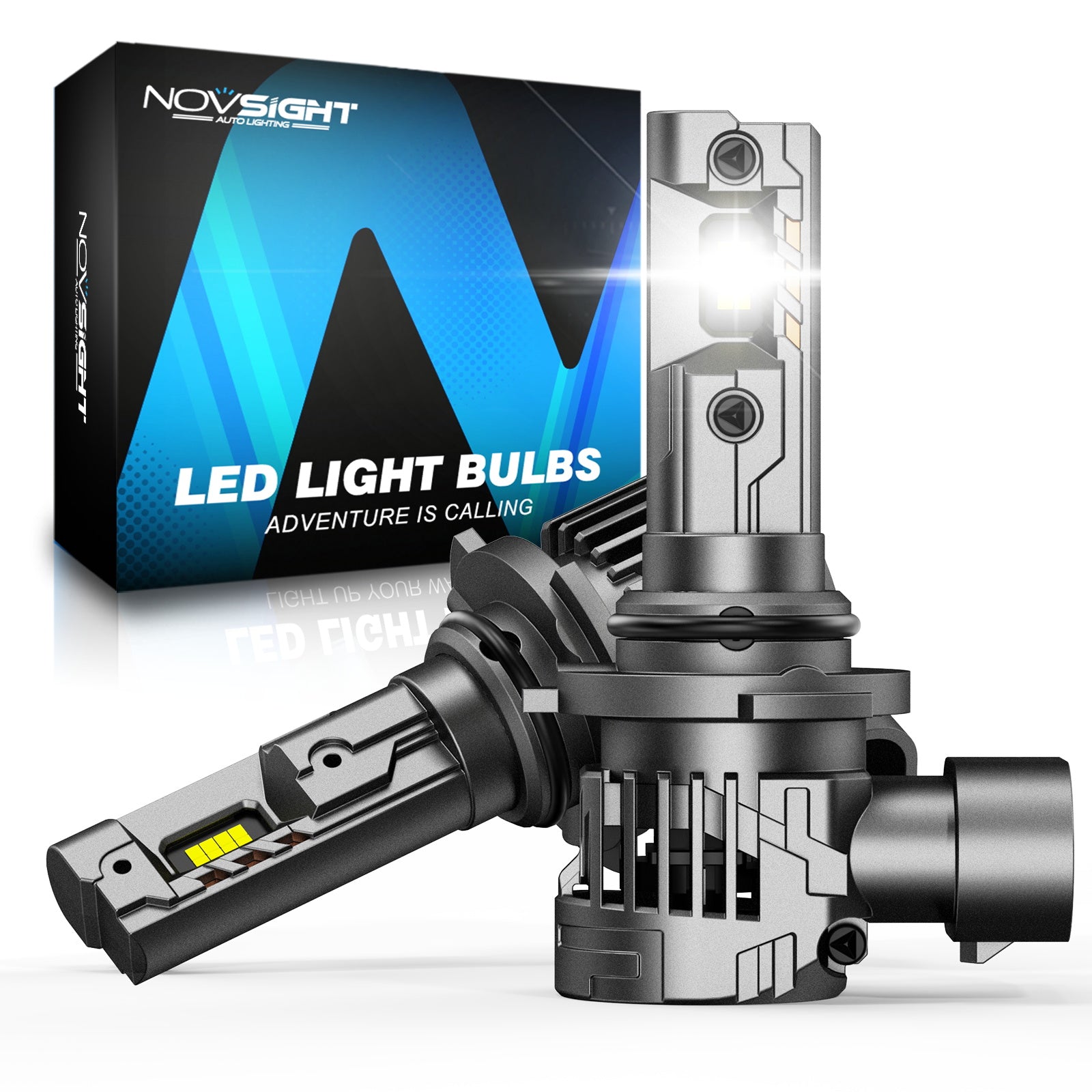 N99 Series Wireless | 9005 HB3 LED Headlight Bulbs 100W 24000LM 6500K White | 2 Bulbs - NOVSIGHT