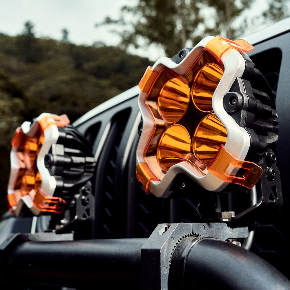 novsight 6" spotlight mounted on jeep wrangler front bar