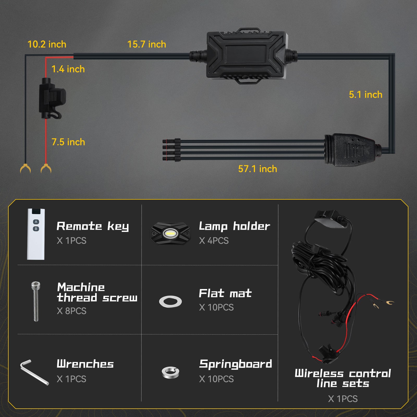 LED Rock Lights Kit White Light Flood Beam (4 Pods/8 Pods Set)