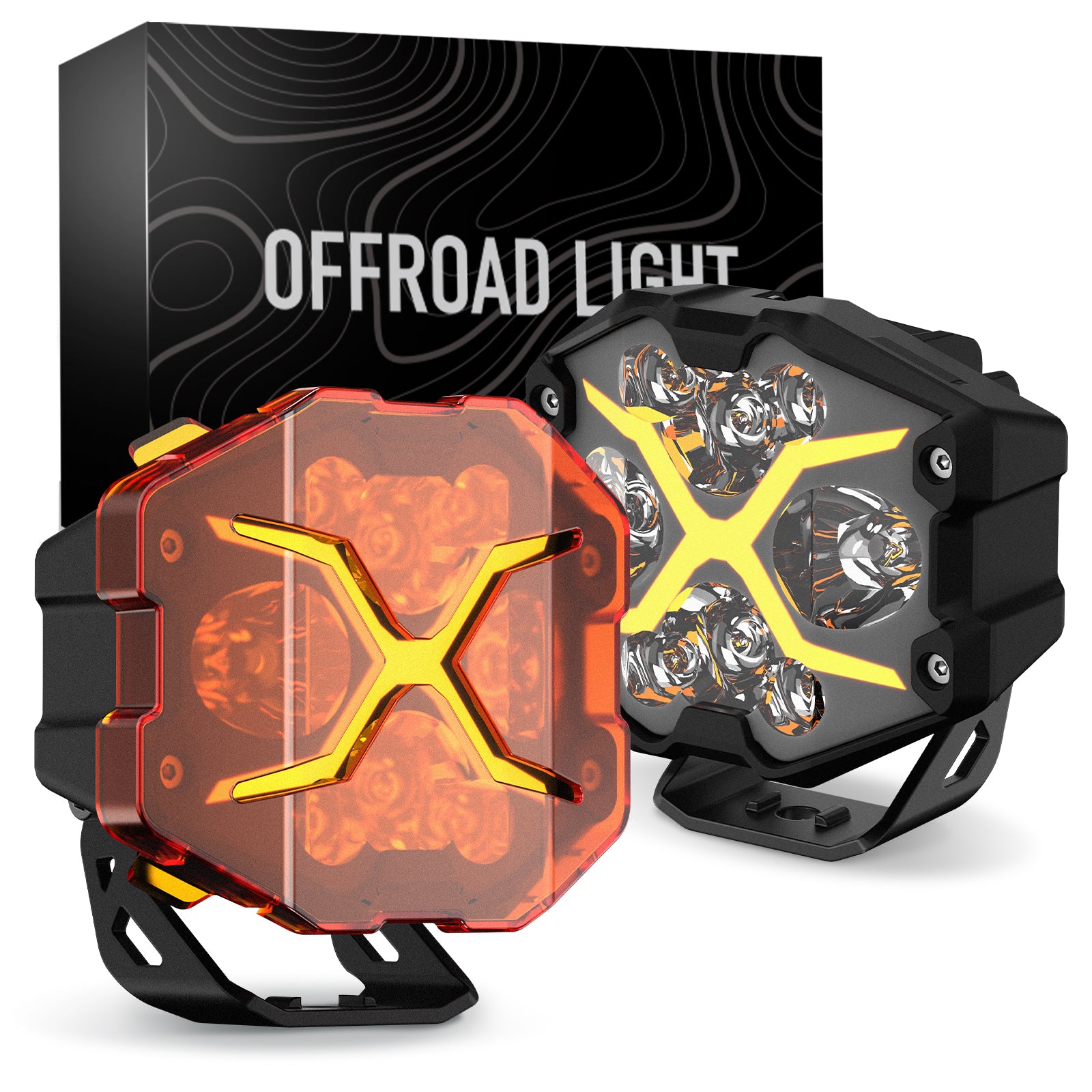 X-Series 4-inch LED Pod Light DRL Driving Beam with Wireless Switch Panel
