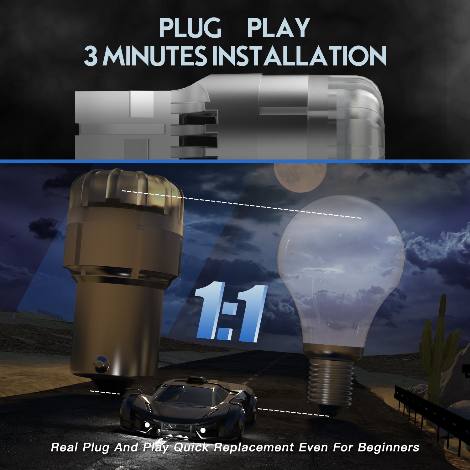 7443 T20 7444 W21 5W Small LED Bulbs for Rear Front Sinal Lights DRL - White