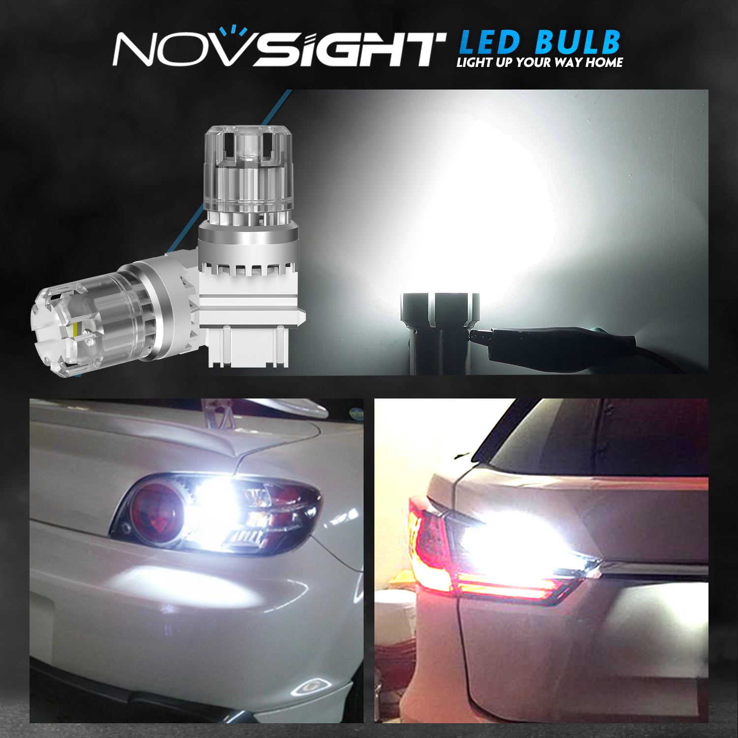 3157 3047 3057 3155 3157 3157AV LED Bulbs for Rear Front Turn Reverse Lights DRL - White