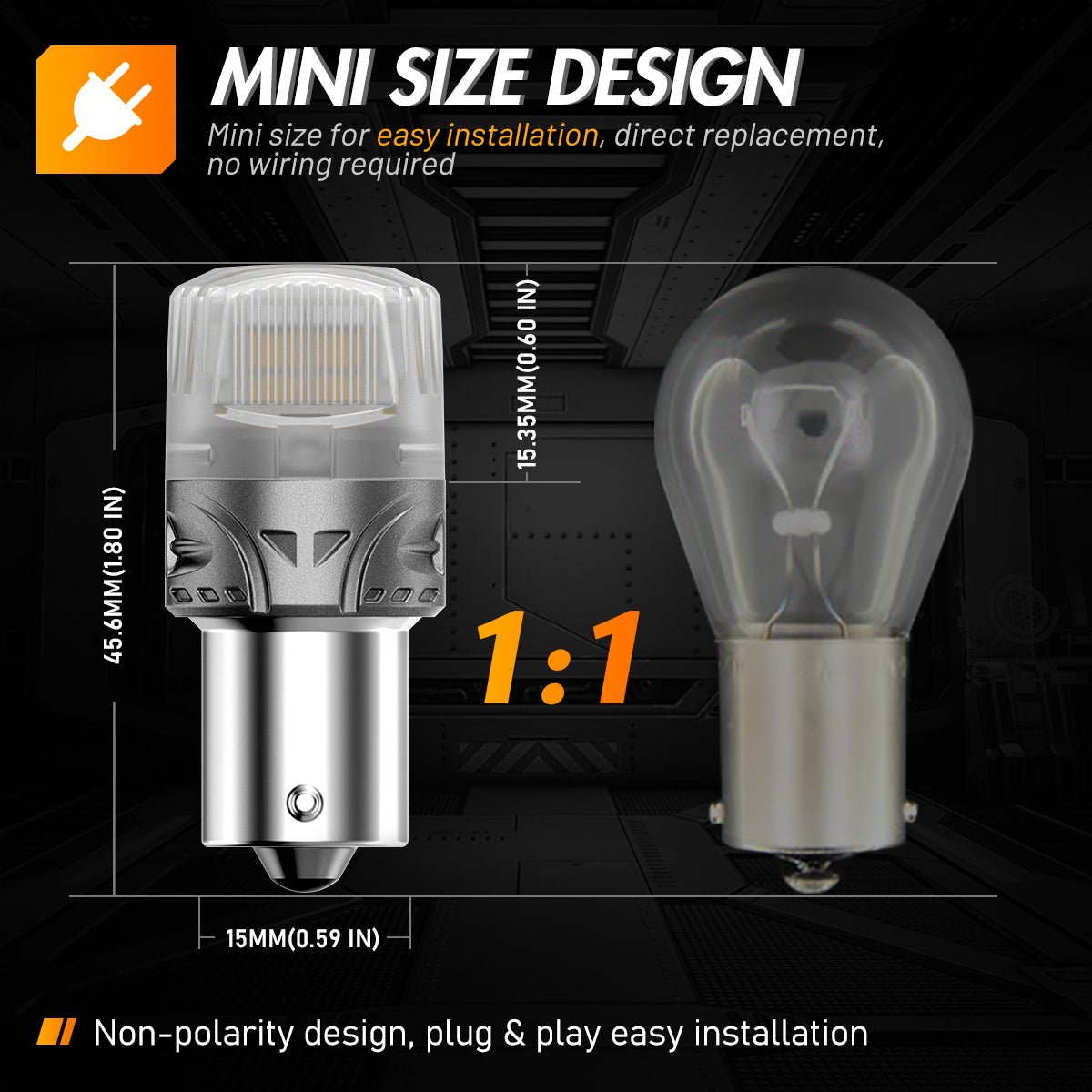1156 150°BAU15S PY21W BAW15S PR21W LED Bulbs for Rear Front Turn Signal Lights - Yellow