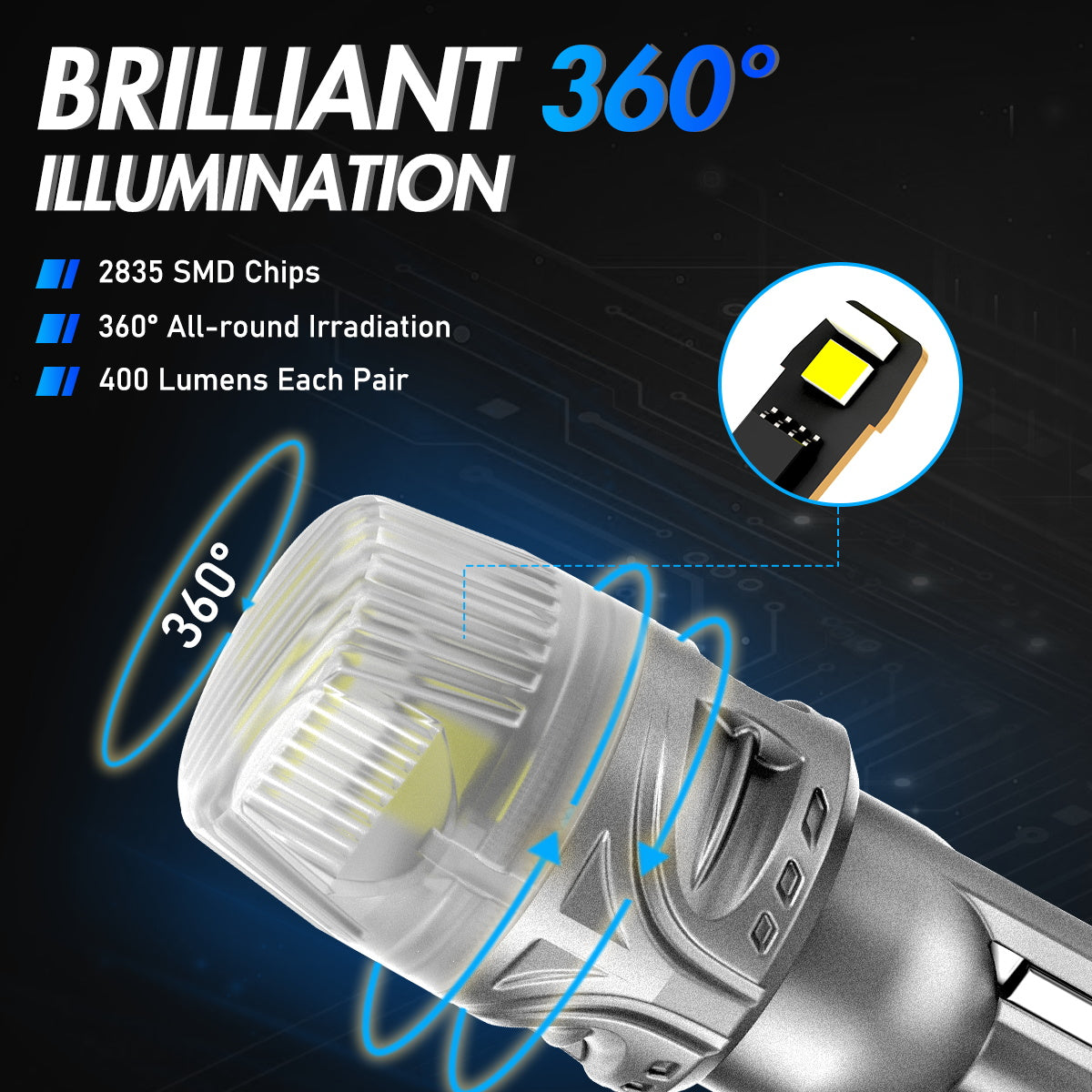 T10 158 161 168 194 W5W LED Bulbs for Rear Front Brake Lights Back Up Reverse Lights - Red/White