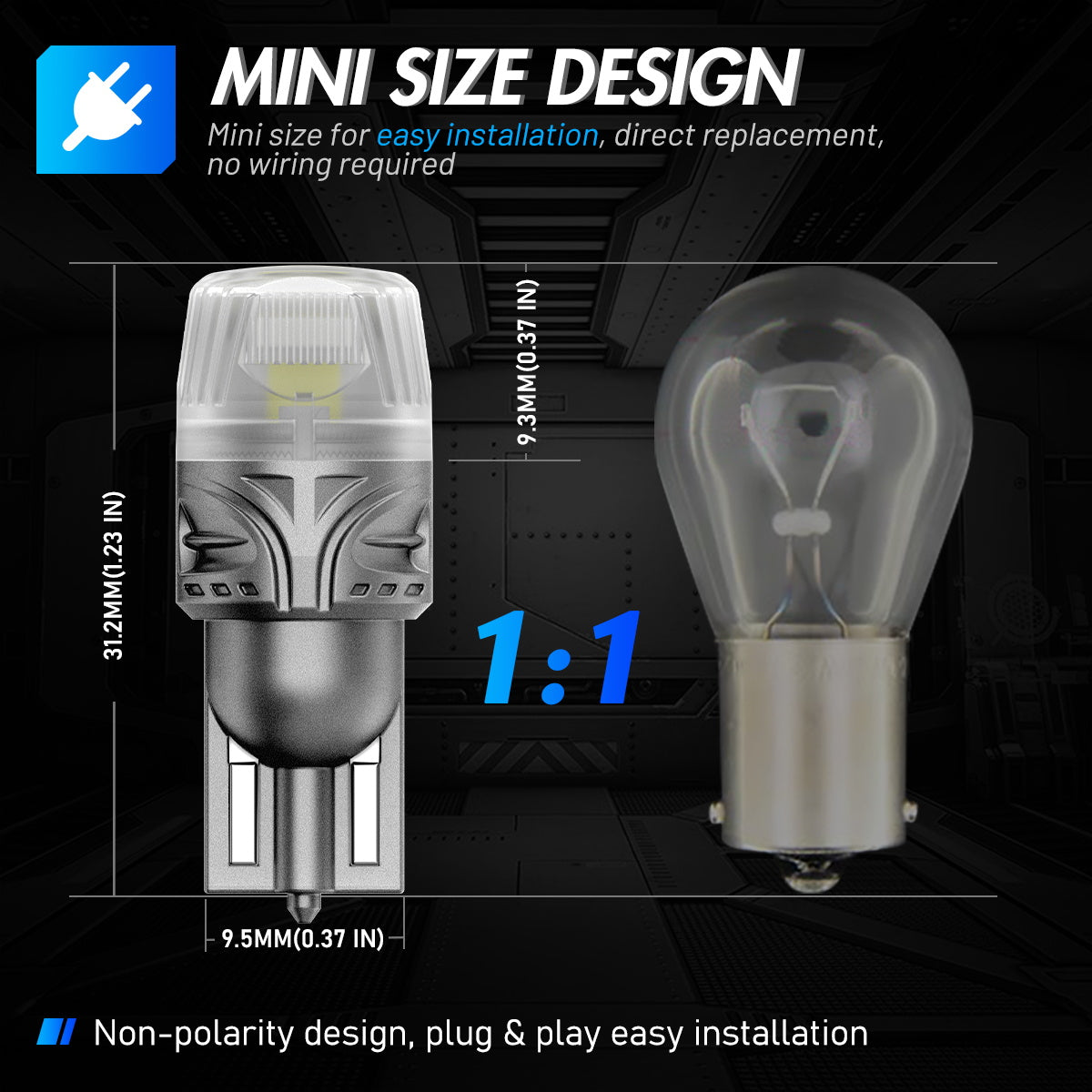 T10 158 161 168 194 W5W LED Bulbs for Rear Front Brake Lights Back Up Reverse Lights - Red/White