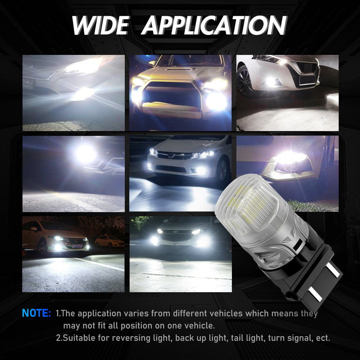 3157 3047 3057 3155 3157 3157AV LED Bulbs for Rear Front Sinal Lights DRL - White - NOVSIGHT