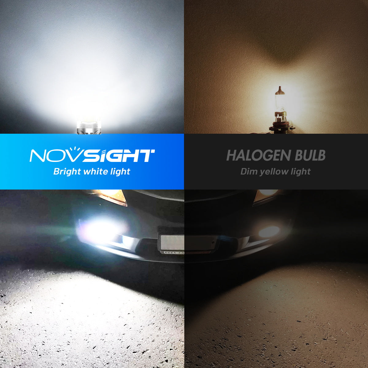 7440 T20 7441 992 WY21W LED Bulbs for Rear Front Reverse Lights DRL - White - NOVSIGHT