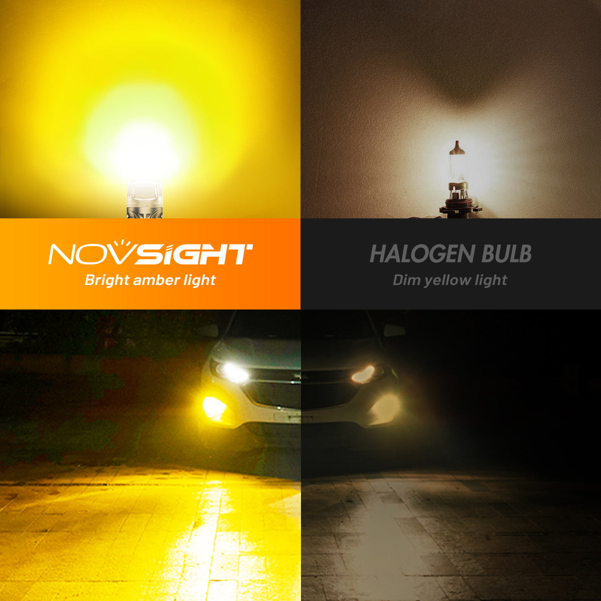 7440 T20 7441 992 WY21W LED Bulbs for Rear Front Turn Signal Lights - Yellow - NOVSIGHT