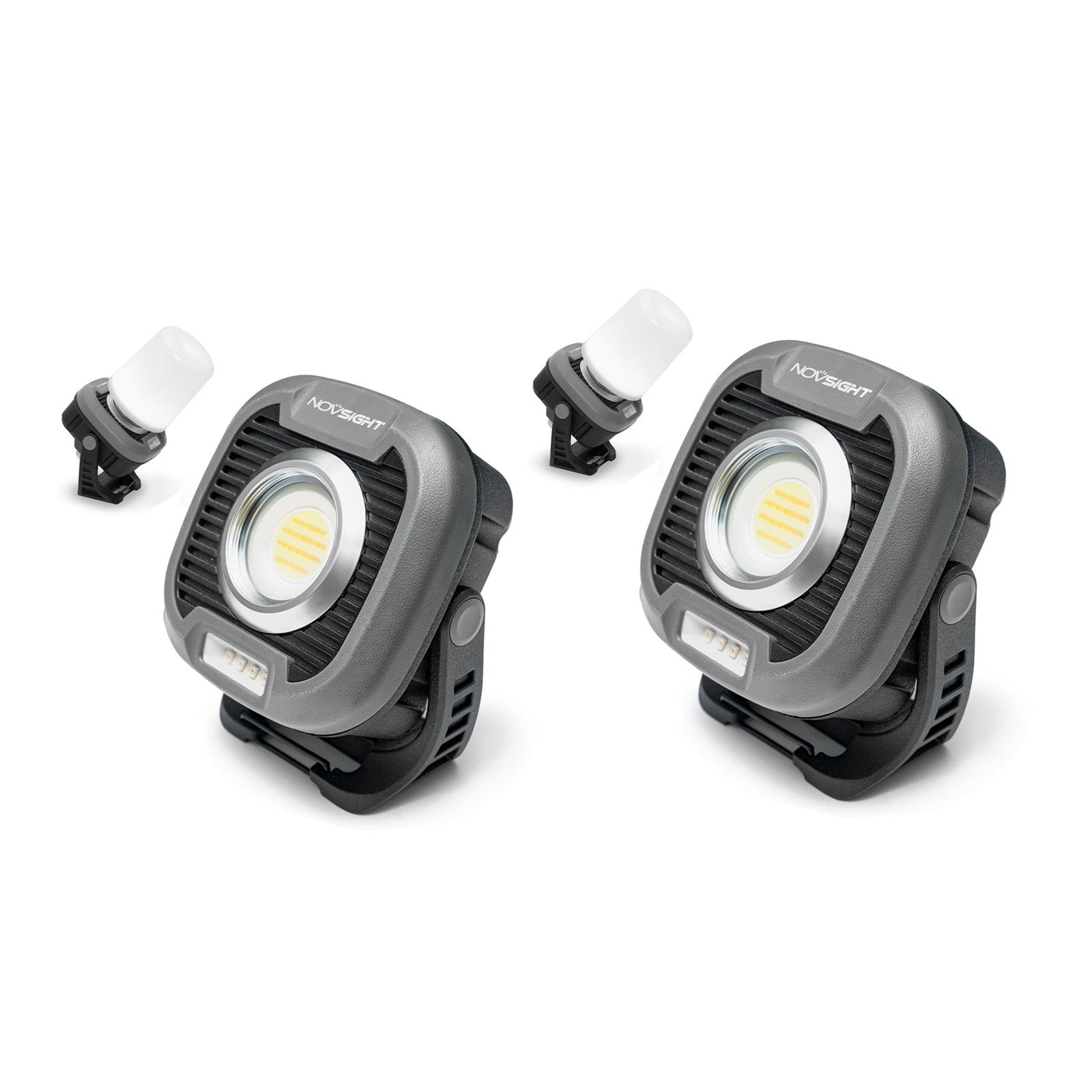 Kit de luz de trabajo giratoria magnética recargable LED cuadrada con gancho para acampar fuera de la carretera