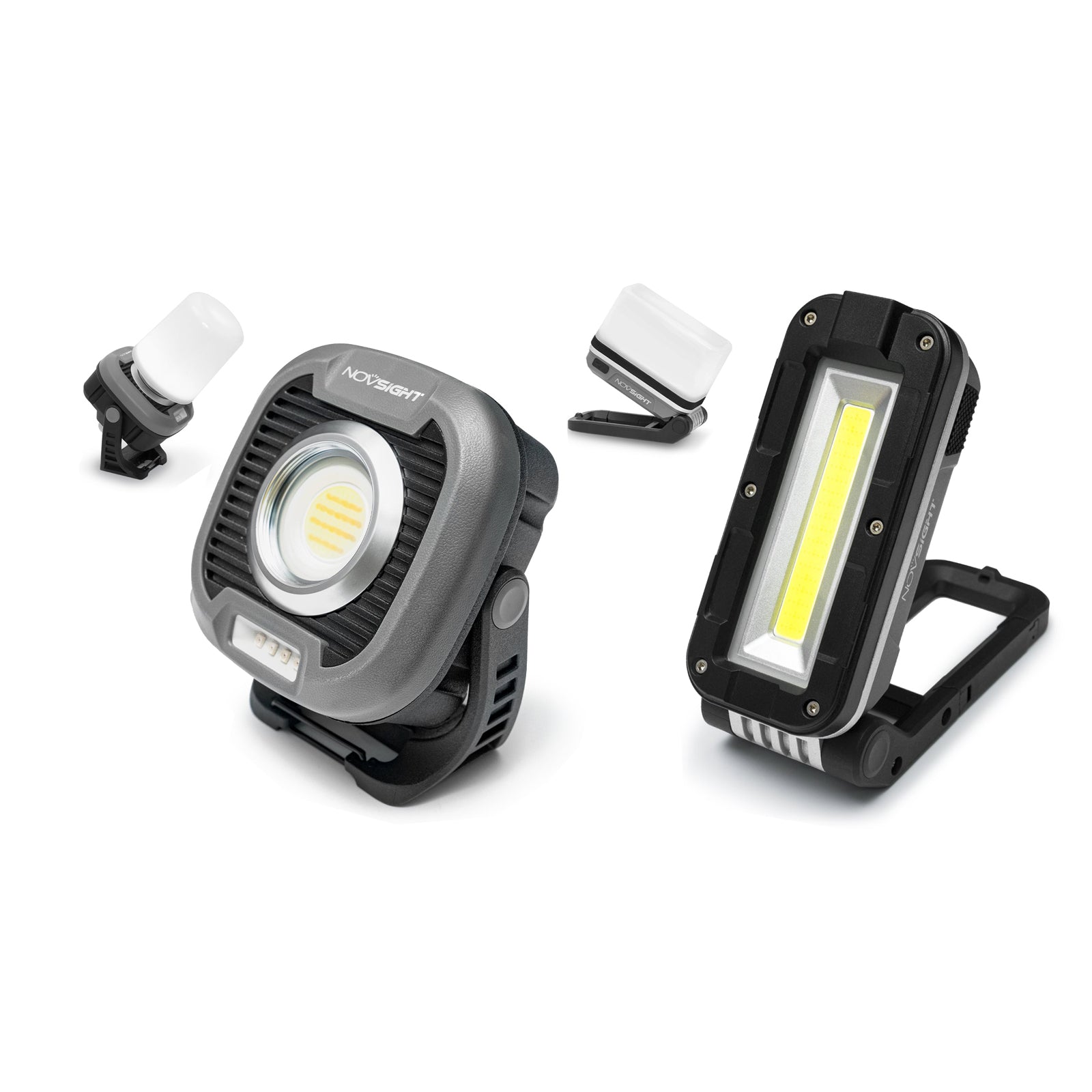 Kit de luz de trabajo giratoria magnética recargable LED cuadrada con gancho para acampar fuera de la carretera