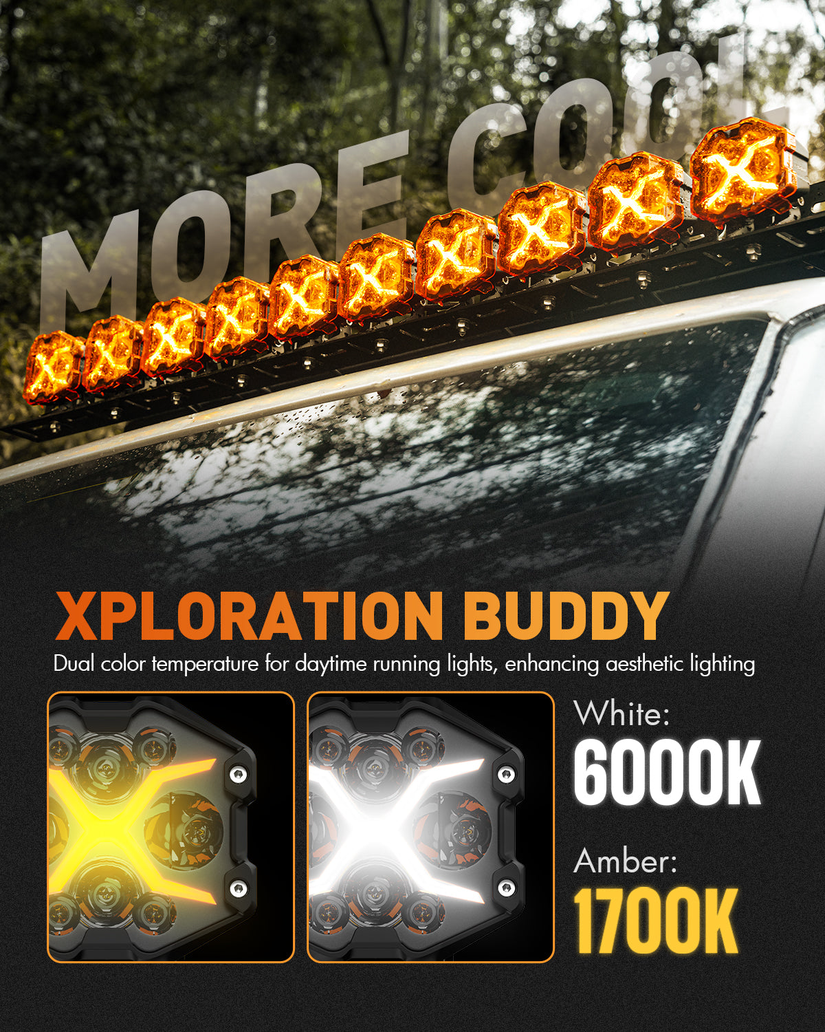 X-Series 4-inch LED Pod Light DRL Driving Beam with Wireless Switch Panel