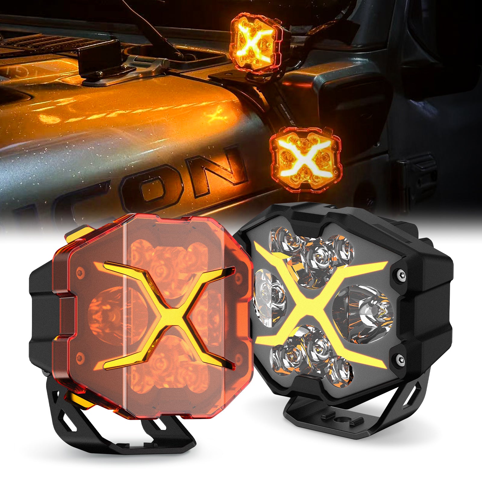 X-Series 4-inch LED Off-road Pod Light Driving Beam with Bluetooth Switch Panel - NOVSIGHT