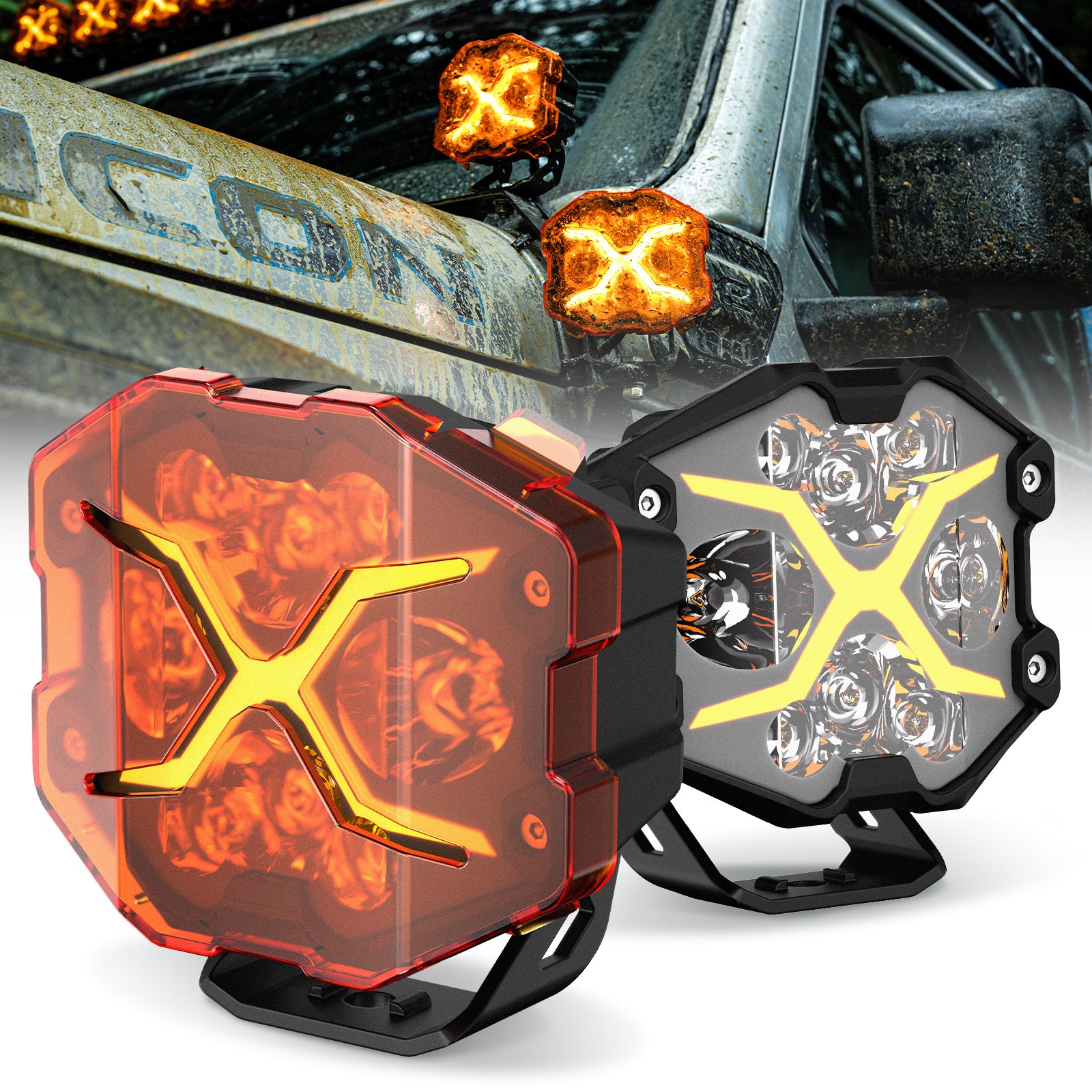 X-Series | 4-inch LED Pod Light X-Line DRL Driving Beam - NOVSIGHT
