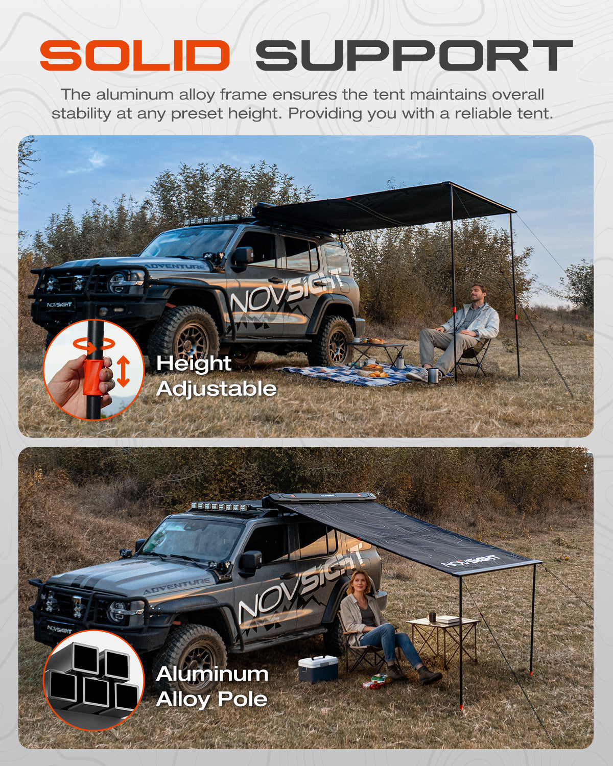 Novsight ABS Car Side Awning Tent for Camping - NOVSIGHT