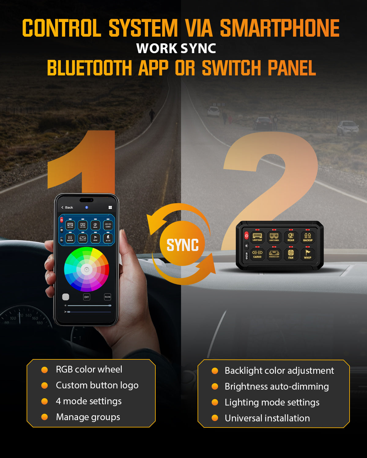 Novsight Bluetooth RGB Switch Panel Kit 8 Gang/12 Gang with App - NOVSIGHT