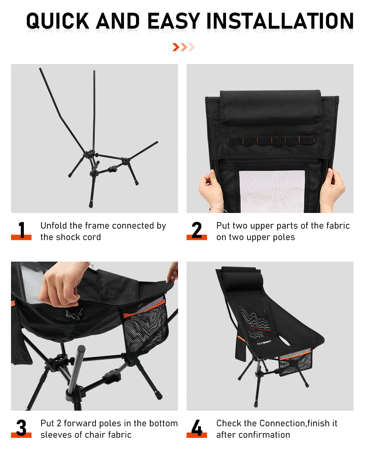 Rove Series | Camping Chair Foldable Contour Pattern 1PC/Set - NOVSIGHT