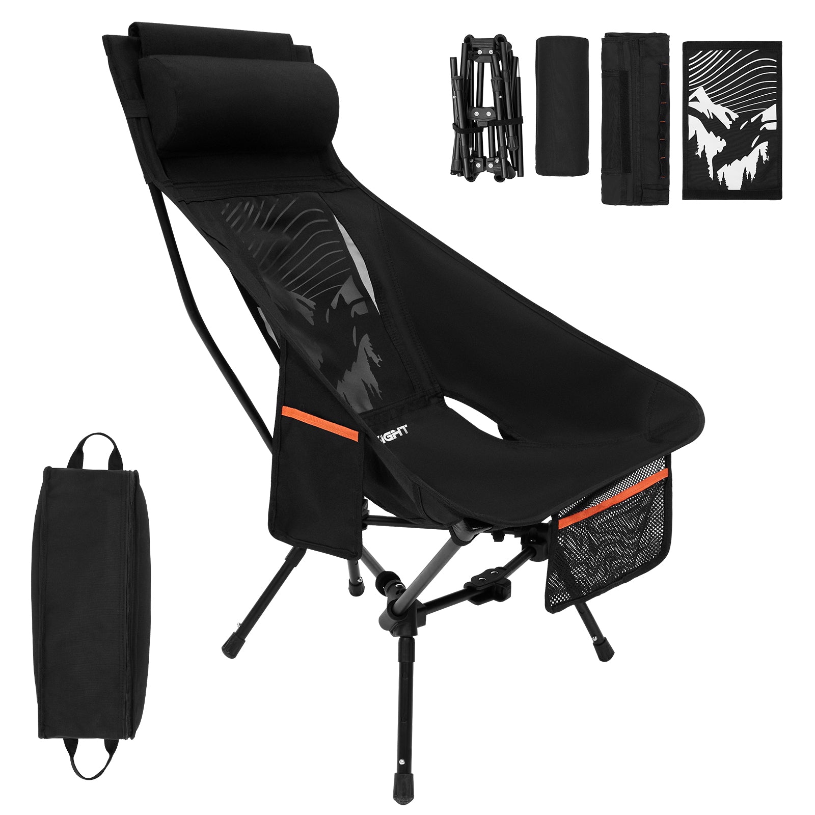 Rove Series | Camping Chair Foldable Mountain Pattern 1PC/Set