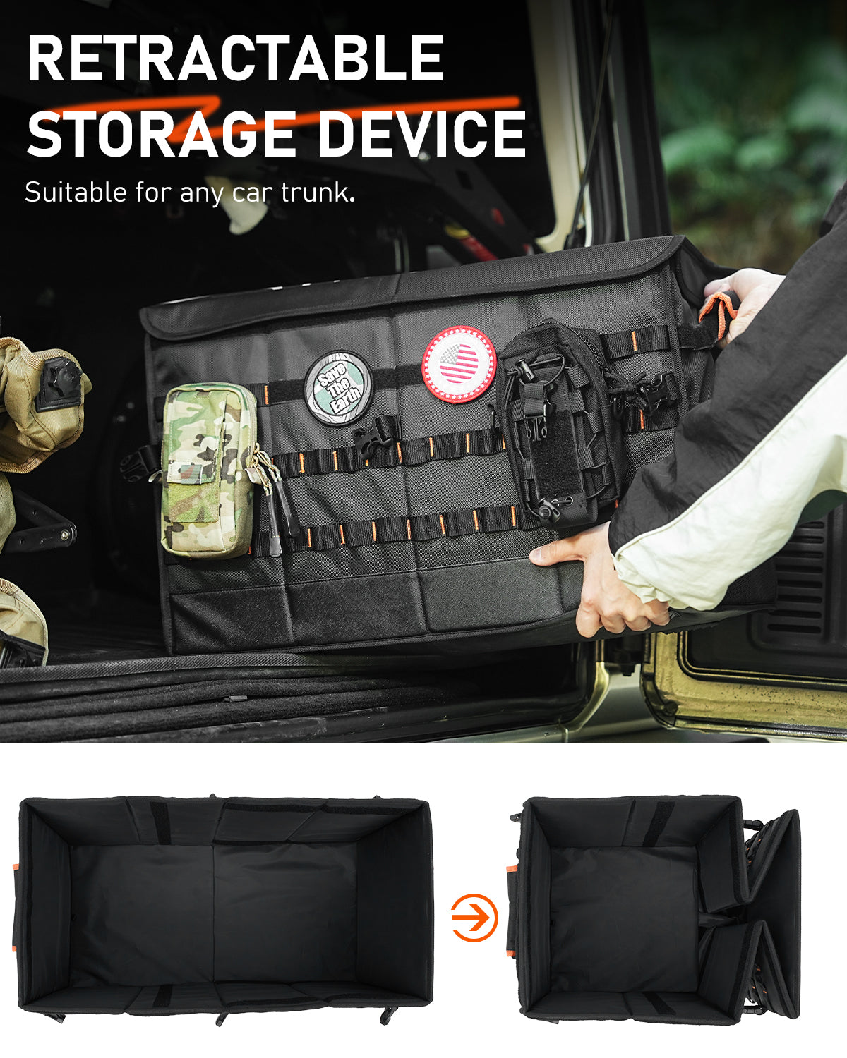 Rove Series | Camping Storage Box Foldable Car Trunk Organizer