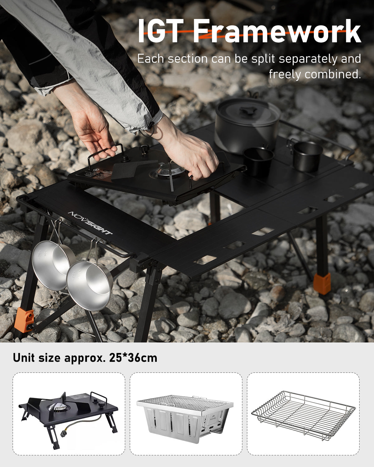 Rove Series | Camping Dining Table Foldable Height Adjustable