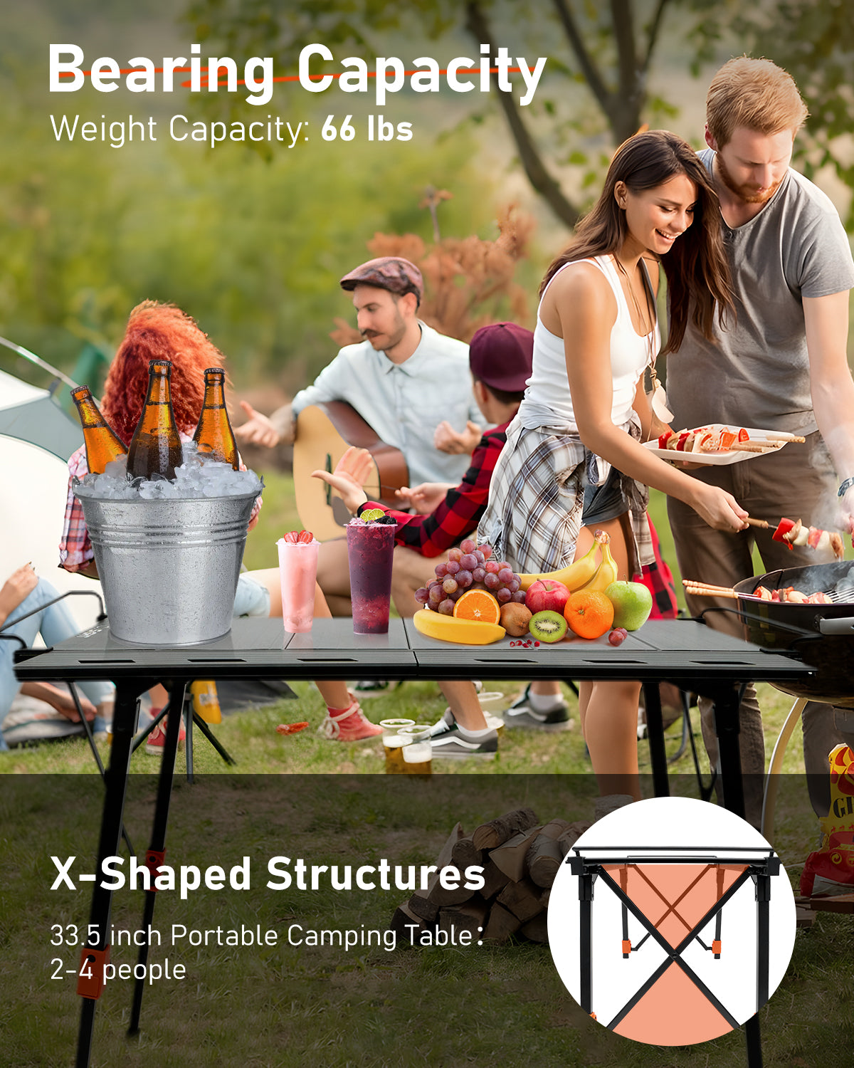 Rove Series | Camping Dining Table IGT Iron Grill Table Foldable Height Adjustable