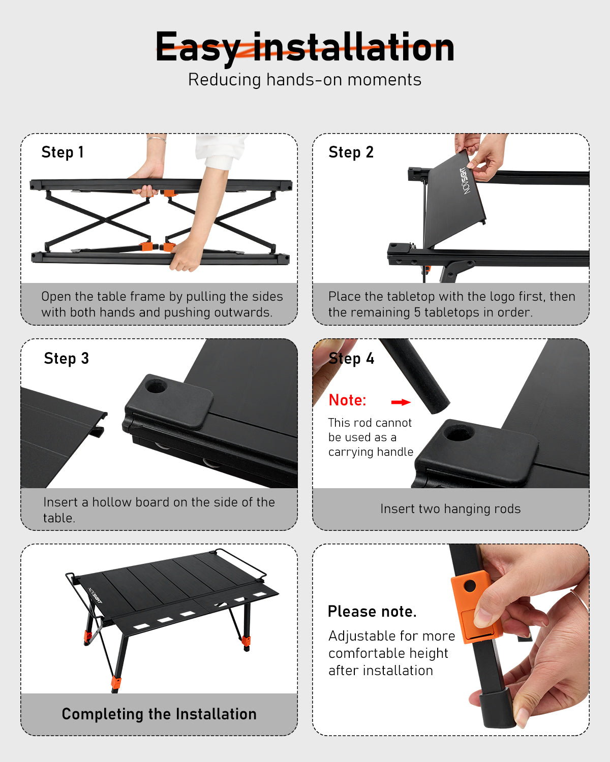 Rove Series | Camping Dining Table IGT Iron Grill Table Foldable Height Adjustable