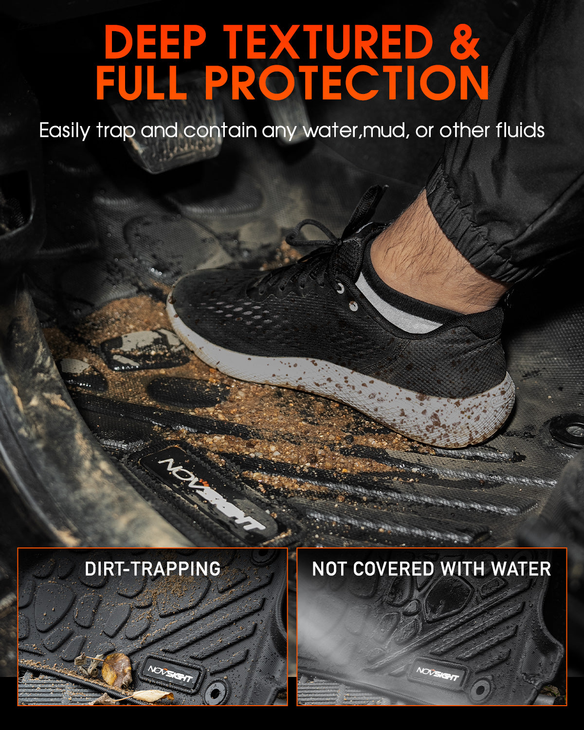 Custom TPE Floor Mats Fit For Jeep Wrangler 2018-2024 JEEP JL - NOVSIGHT