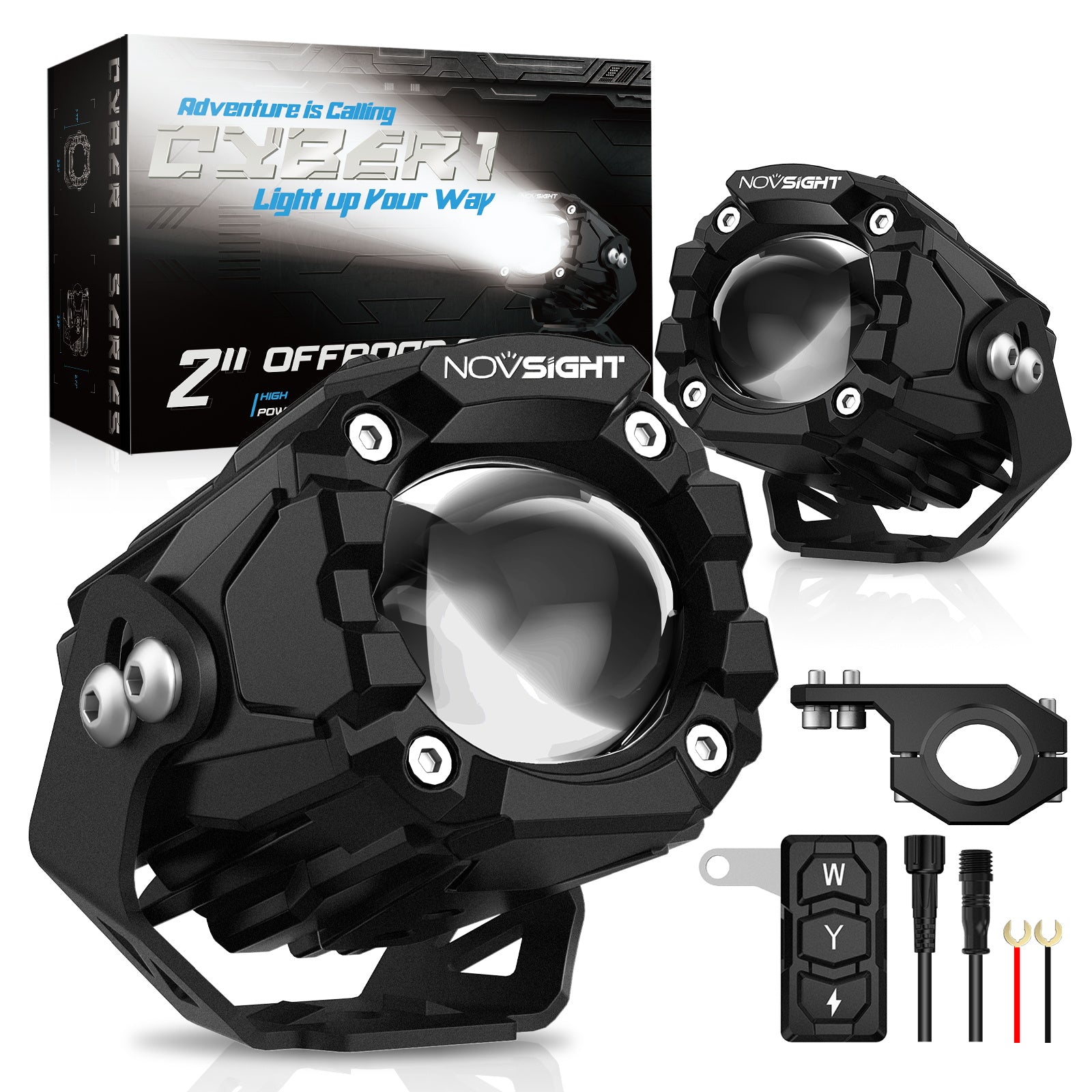 CYBER Series | 2 Inch LED Pods Off-road Motorcycle UTV ATV Driving Lights Multi Modes - NOVSIGHT