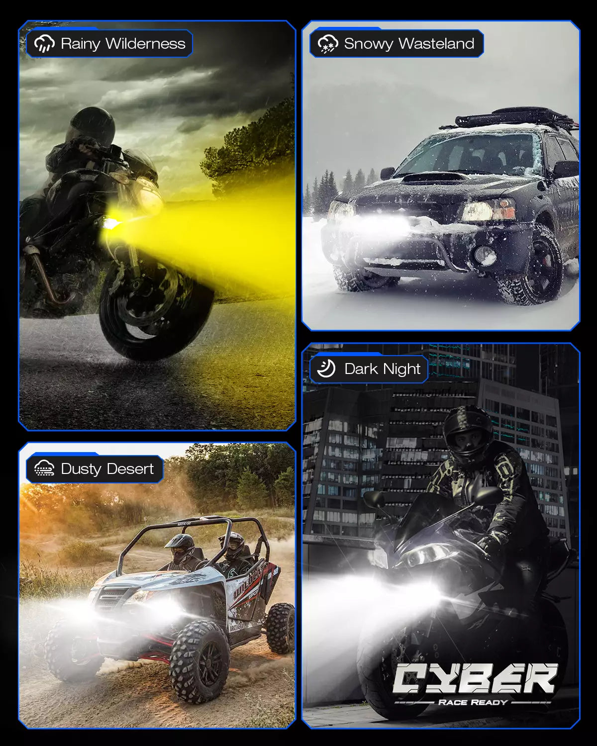 CYBER Series | 2 Inch LED Pods Off-road Motorcycle UTV ATV Driving Lights Multi Modes LED Pod Lights | Novsight