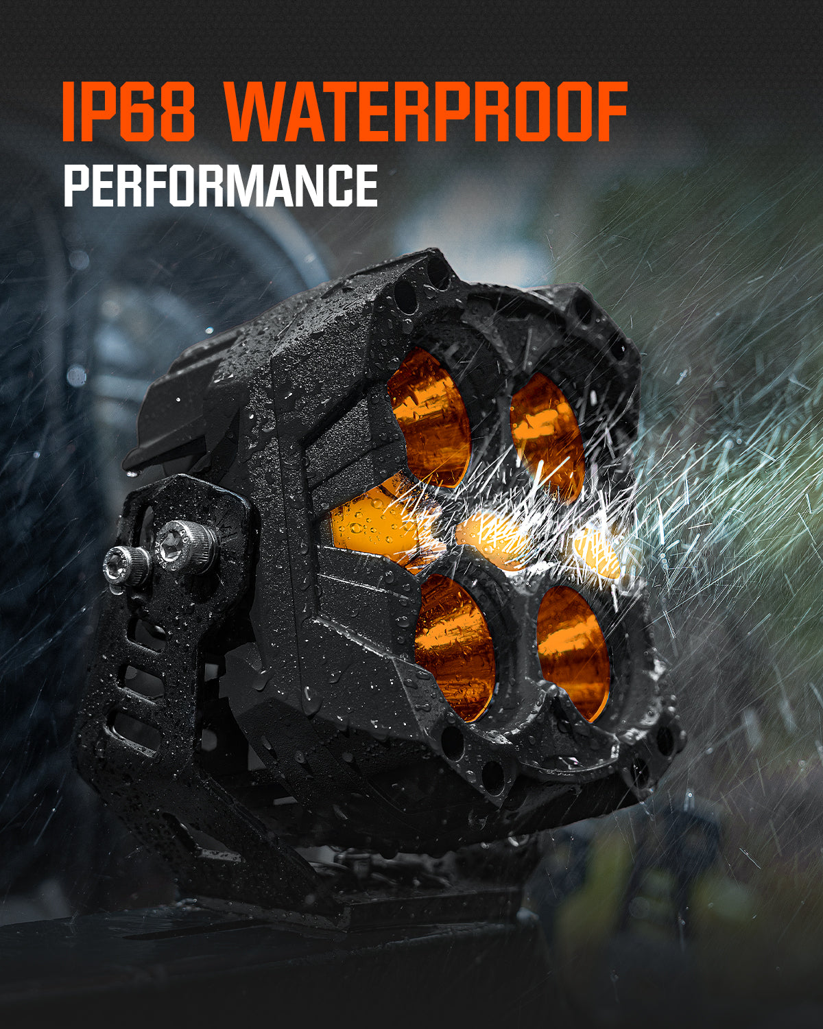 CYBER Series 6-Inch LED Pod Lights – Amber & White Light | Warrior Black - NOVSIGHT