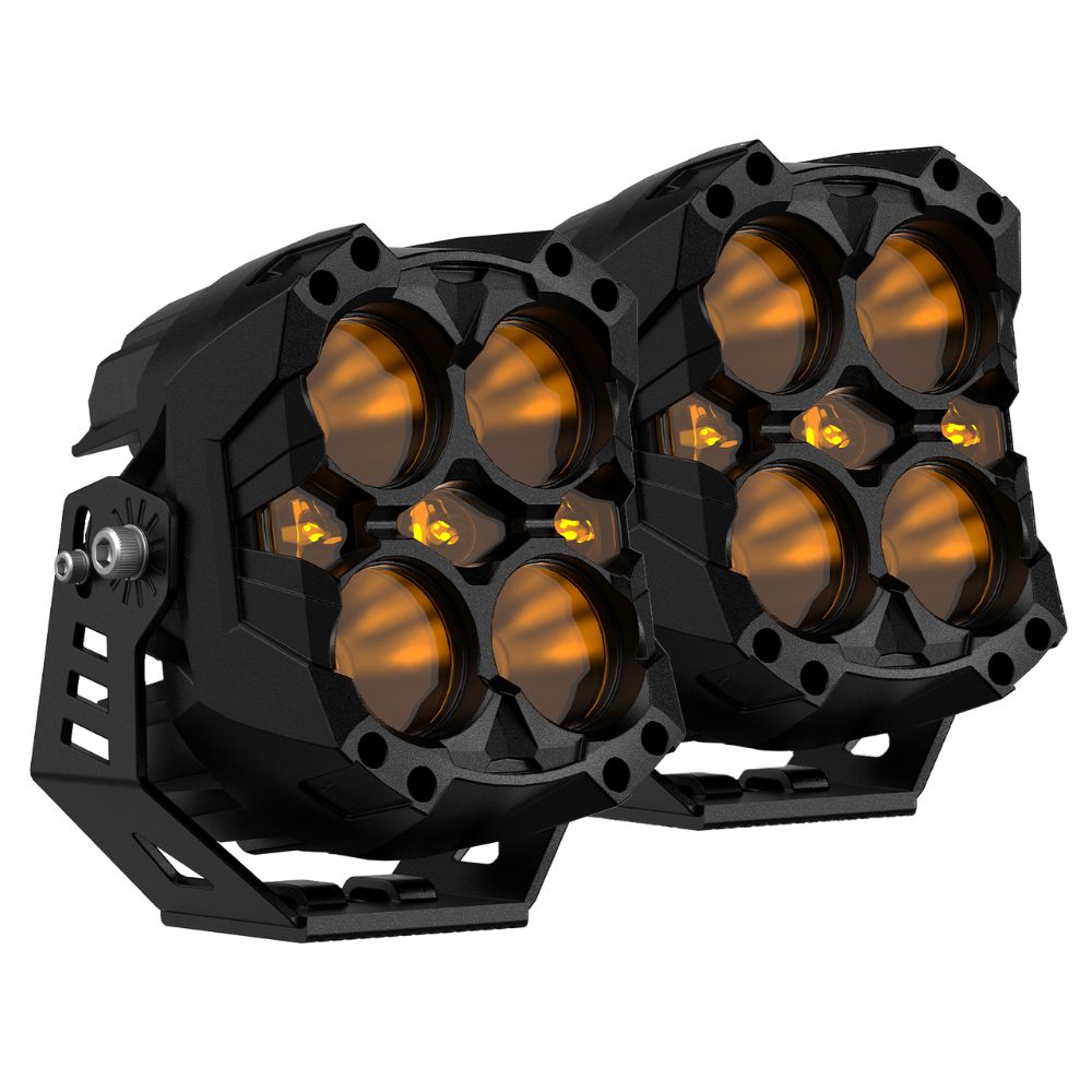 CYBER Series | 6-inch LED Pod Lights Amber Light Warrior Black
